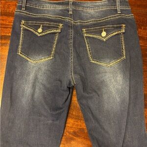 BAMBOO Women's Dark Blue Boot Cut Jeans